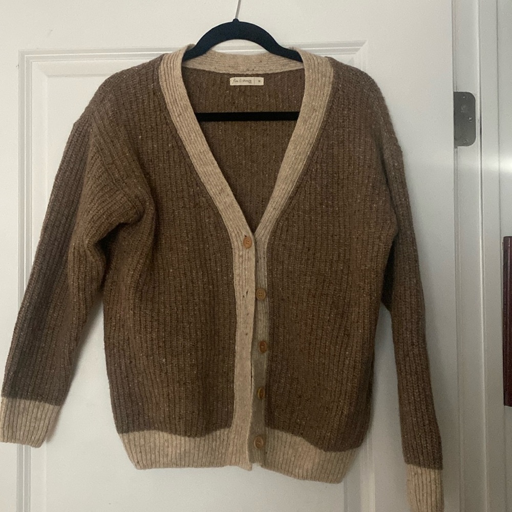 Fin & Vince Mama sweater brown retro vintage wool size M